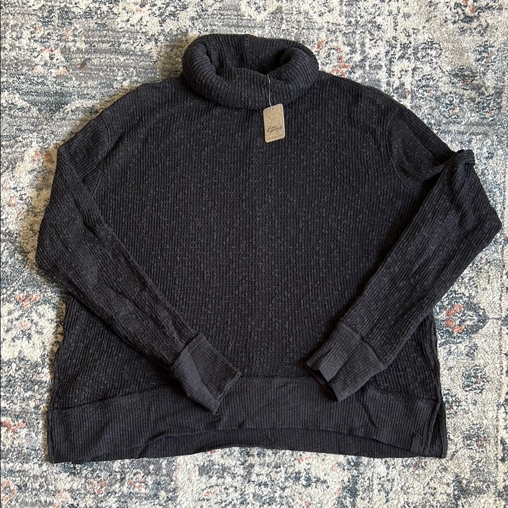 Free People Black Turtleneck Sweater
